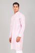 Veshbhoshaa Bluesaanchi Effortlessly Stylish Textured Light Pink Kurta Set For Men
