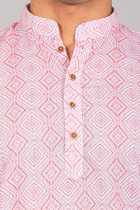 Veshbhoshaa Bluesaanchi Effortlessly Stylish Textured Light Pink Kurta Set For Men