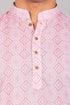 Veshbhoshaa Bluesaanchi Effortlessly Stylish Textured Light Pink Kurta Set For Men