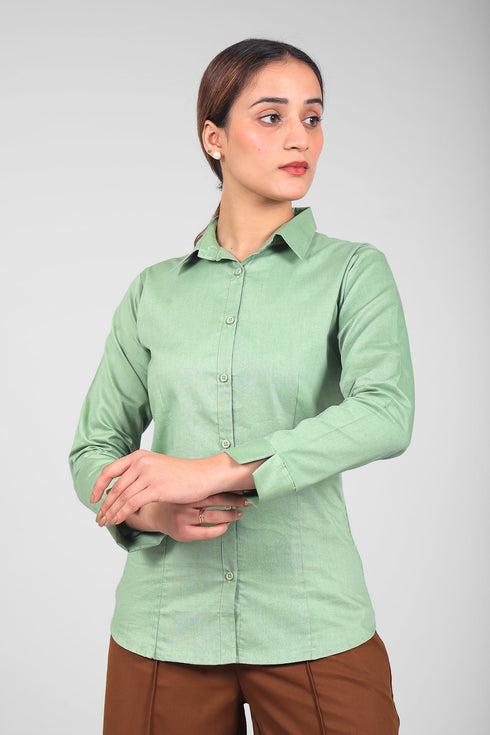 Veshbhoshaa Bluebird Women'S Light Green Shirt