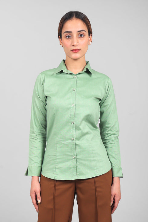 Veshbhoshaa Bluebird Women'S Light Green Shirt