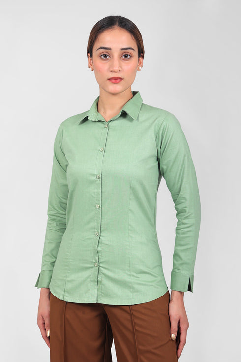 Veshbhoshaa Bluebird Women'S Light Green Shirt