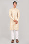 Veshbhoshaa Bluesaanchi: Effortlessly Stylish Textured Cream Kurta Set For Men