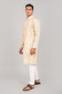 Veshbhoshaa Bluesaanchi: Effortlessly Stylish Textured Cream Kurta Set For Men