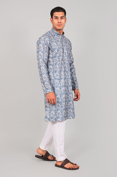 Veshbhoshaa Bluesaanchi Effortlessly Stylish Blue Kurta Set For Men