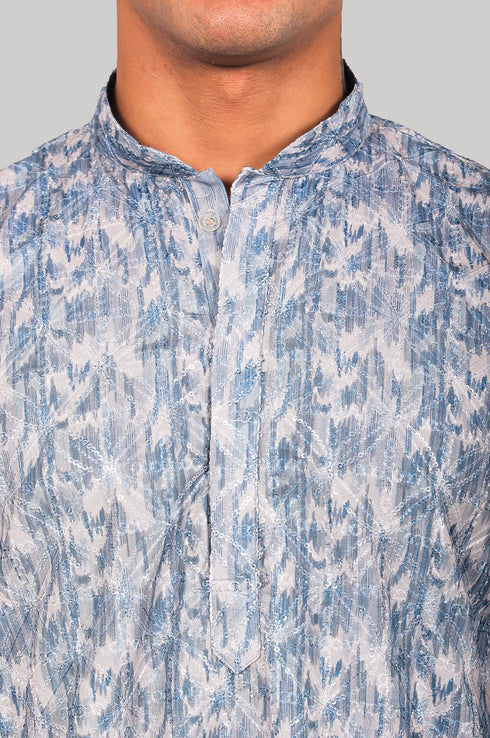 Veshbhoshaa Bluesaanchi Effortlessly Stylish Blue Kurta Set For Men