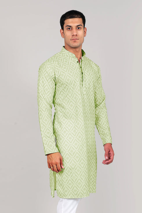 Veshbhoshaa Bluesaanchi Elegantly Casual Light Green Kurta Set