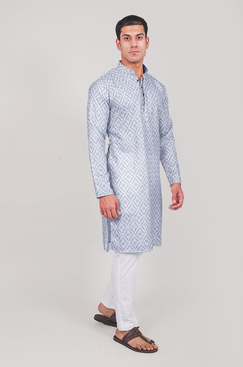Veshbhoshaa Bluesaanchi Elegantly Casual Light Blue Kurta Set