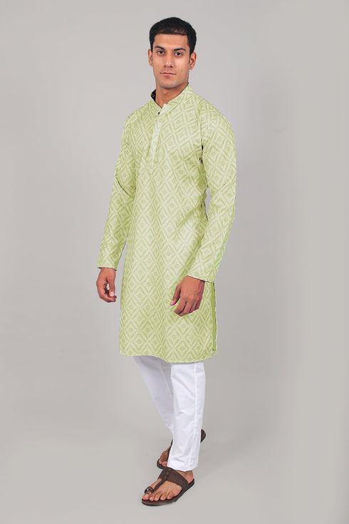 Veshbhoshaa Bluesaanchi Elegantly Casual Light Green Kurta Set