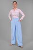 Veshbhoshaa Bluebird Women'S Sky Blue Bell Bottom Trouser