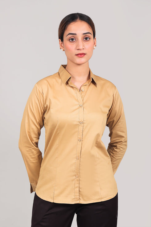 Veshbhoshaa Bluebird Women'S Khaki Color Shirt