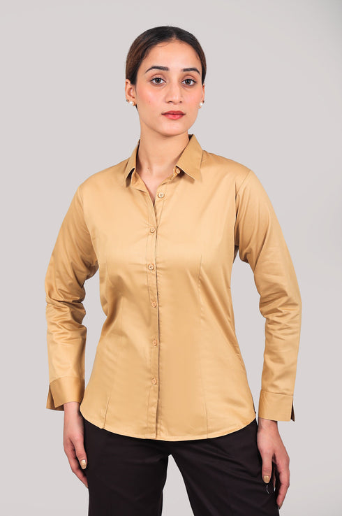 Veshbhoshaa Bluebird Women'S Khaki Color Shirt