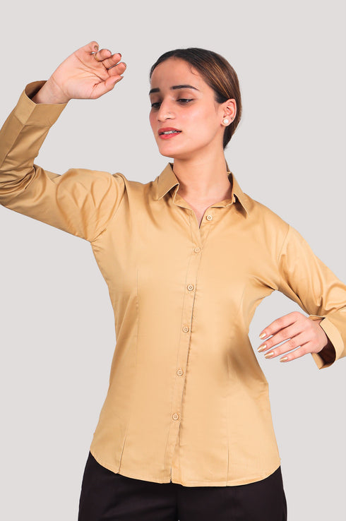 Veshbhoshaa Bluebird Women'S Khaki Color Shirt