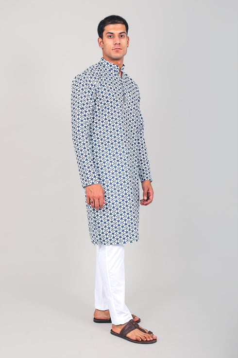 Veshbhoshaa Bluesaanchi Elegantly Casual Blue Kurta Set