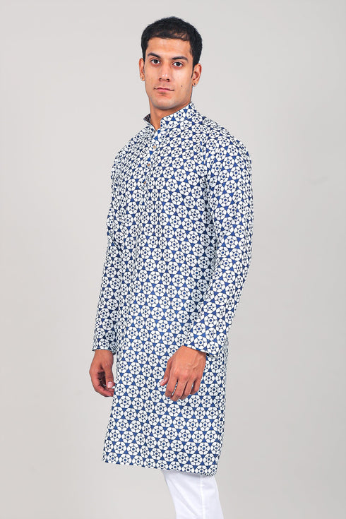 Veshbhoshaa Bluesaanchi Elegantly Casual Blue Kurta Set