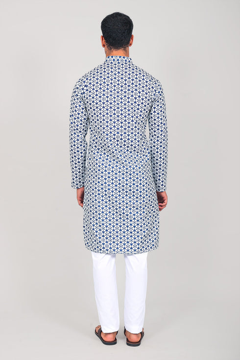 Veshbhoshaa Bluesaanchi Elegantly Casual Blue Kurta Set