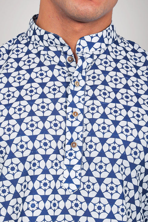 Veshbhoshaa Bluesaanchi Elegantly Casual Blue Kurta Set