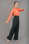 Veshbhoshaa Bluebird Women'S Dark Green Bell Bottom Trouser