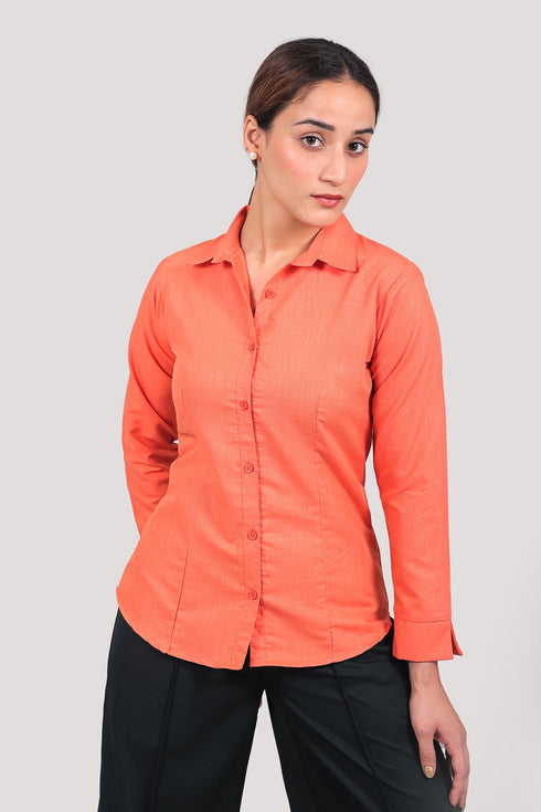 Veshbhoshaa Bluebird Women'S Orange Shirt