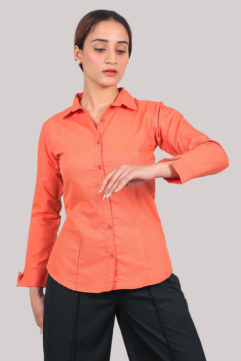 Veshbhoshaa Bluebird Women'S Orange Shirt