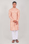 Veshbhoshaa Bluesaanchi Elegantly Casual Salmon Kurta Set