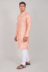 Veshbhoshaa Bluesaanchi Elegantly Casual Salmon Kurta Set