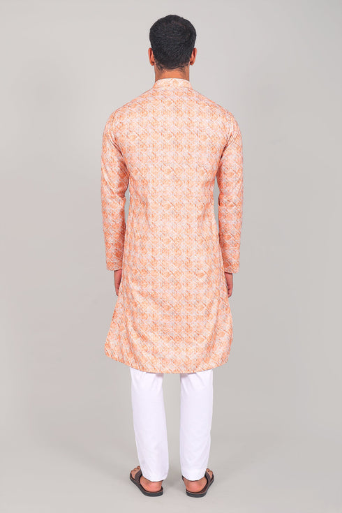 Veshbhoshaa Bluesaanchi Elegantly Casual Salmon Kurta Set