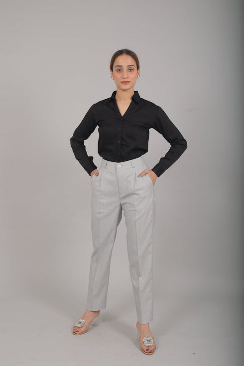 Veshbhoshaa Bluebird Women'S Black And White Checks Trouser
