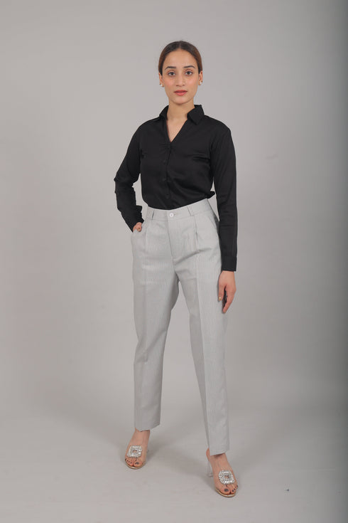 Veshbhoshaa Bluebird Women'S Black And White Checks Trouser