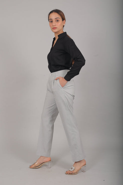 Veshbhoshaa Bluebird Women'S Black And White Checks Trouser