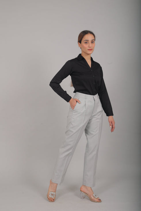 Veshbhoshaa Bluebird Women'S Black And White Checks Trouser