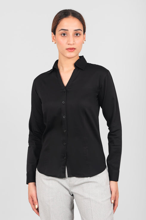 Veshbhoshaa Bluebird Women'S Black Shirt