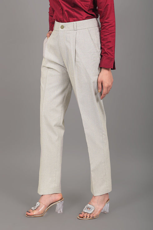 Veshbhoshaa Bluebird Women'S Brown Checks Trouser