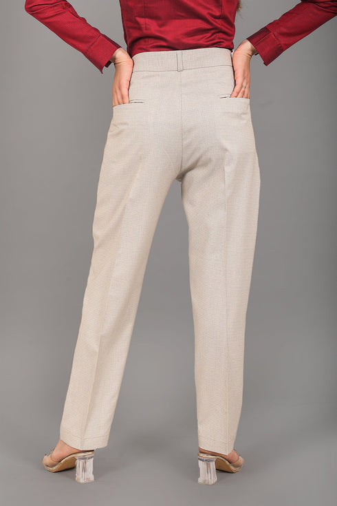 Veshbhoshaa Bluebird Women'S Brown Checks Trouser