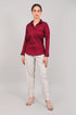 Veshbhoshaa Bluebird Women'S Maroon Satin Shirt