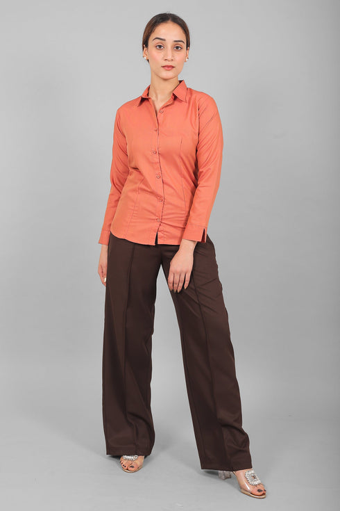 Veshbhoshaa Bluebird Women'S Peach Shirt