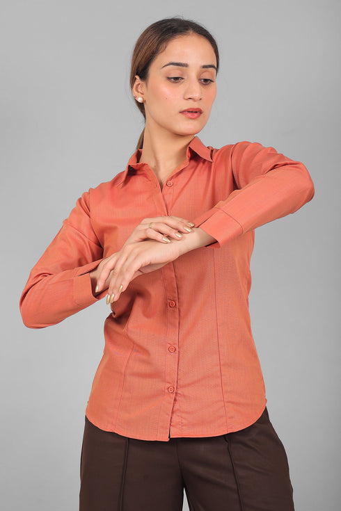 Veshbhoshaa Bluebird Women'S Peach Shirt