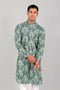 Veshbhoshaa Bluesaanchi Elegantly Casual Dark Green Flower Kurta Set