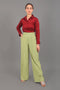 Veshbhoshaa Bluebird Women'S Light Green Bell Bottom Trouser