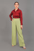 Veshbhoshaa Bluebird Women'S Light Green Bell Bottom Trouser