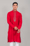 Veshbhoshaa Bluesaanchi Festive Embroidered Red Kurta Set