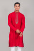 Veshbhoshaa Bluesaanchi Festive Embroidered Red Kurta Set