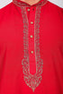 Veshbhoshaa Bluesaanchi Festive Embroidered Red Kurta Set