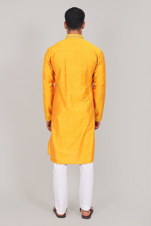 Veshbhoshaa Bluesaanchi Festive Embroidered Yellow Kurta Set
