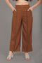 Veshbhoshaa Bluebird Women'S Caramel Short Bell Bottom Trouser