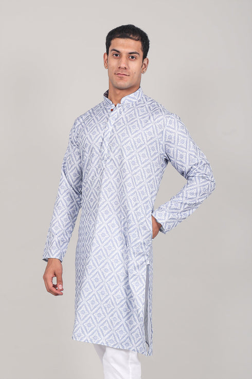 Veshbhoshaa Bluesaanchi Elegantly Casual Light Blue Kurta Set
