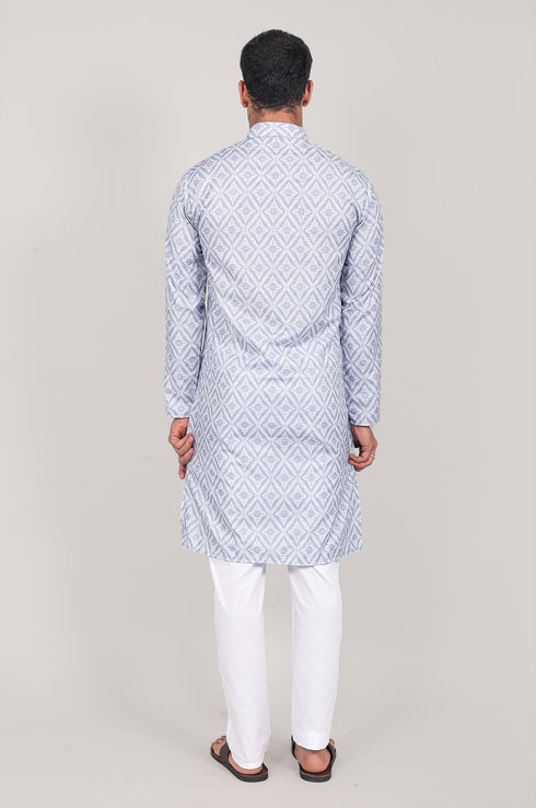 Veshbhoshaa Bluesaanchi Elegantly Casual Light Blue Kurta Set