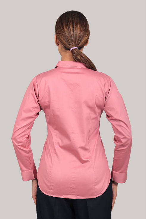 Veshbhoshaa Bluebird Women'S Pink Satin Shirt