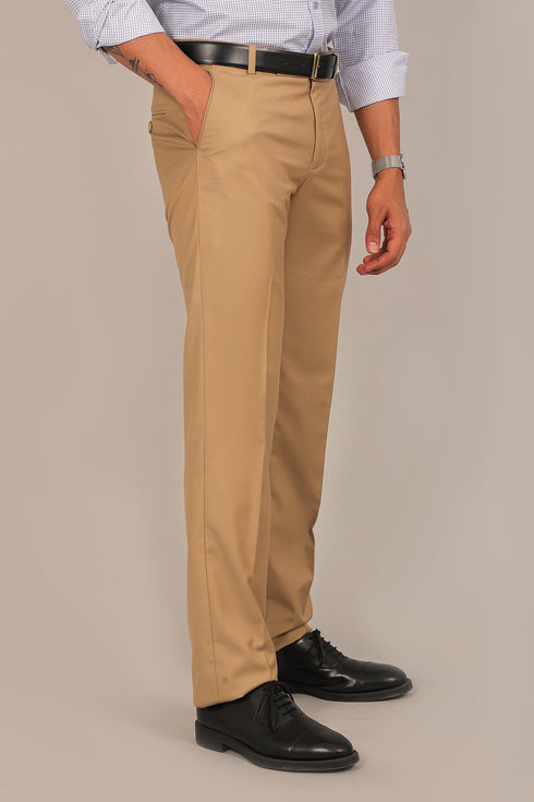 Veshbhoshaa Bluebird Men'S Sand Brown Formal Trouser