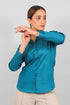 Veshbhoshaa Bluebird Women'S Blue Satin Shirt